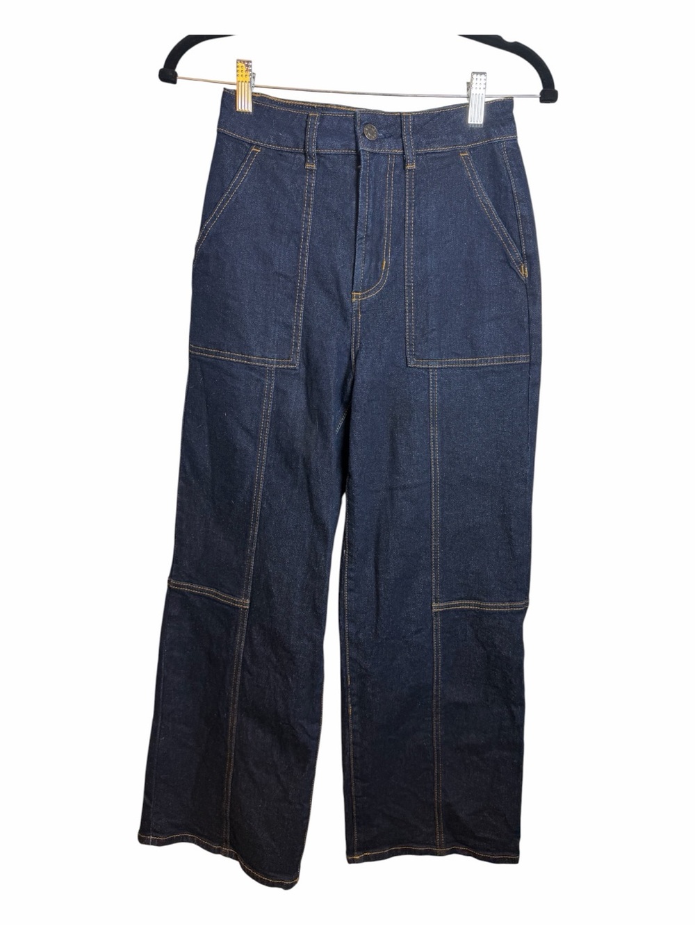 Rails Women’s The Getty Crop High Rise Wide Leg Dark Wash Blue Jeans Size 24